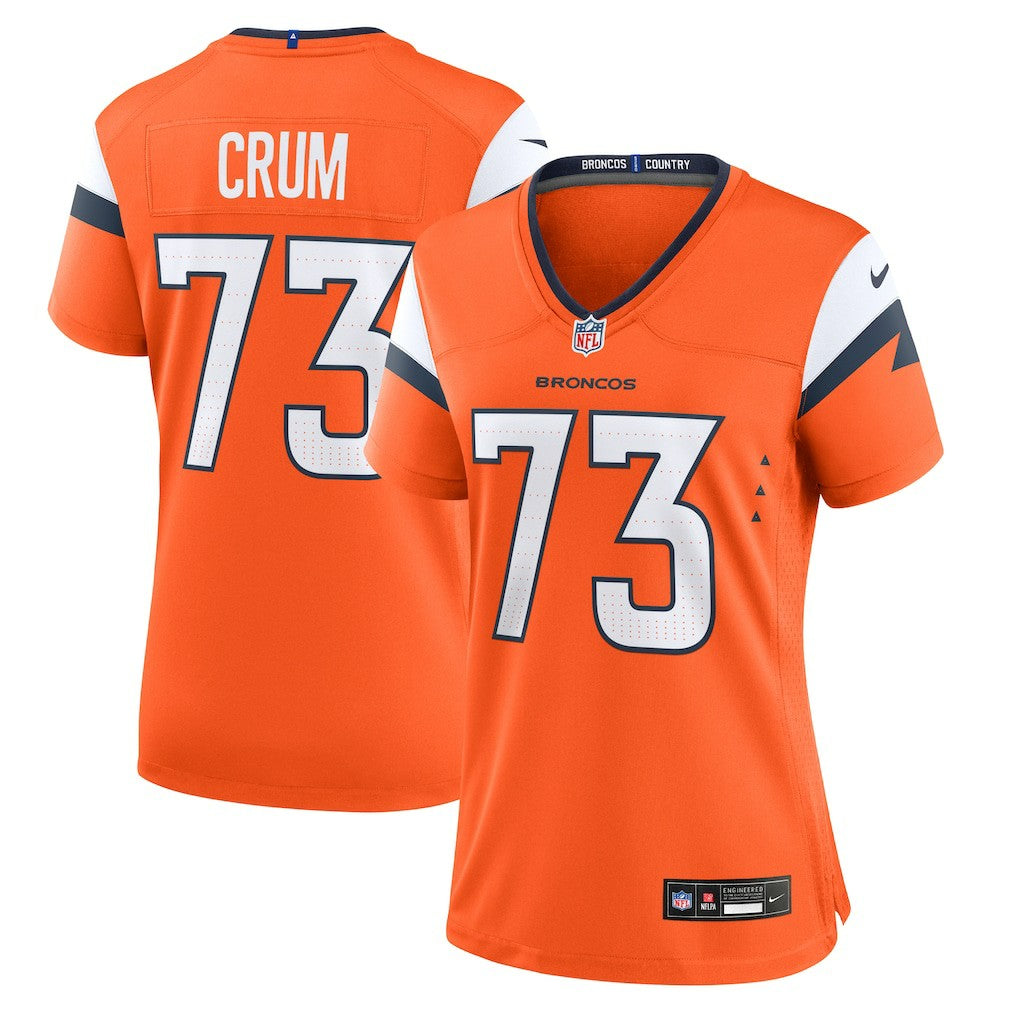 Frank Crum  Women's Team Game Jersey - Denver Broncos Jerseys