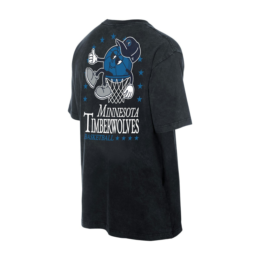 New Era Minnesota Timberwolves Old School Sport Enzyme Wash Oversized T-Shirt