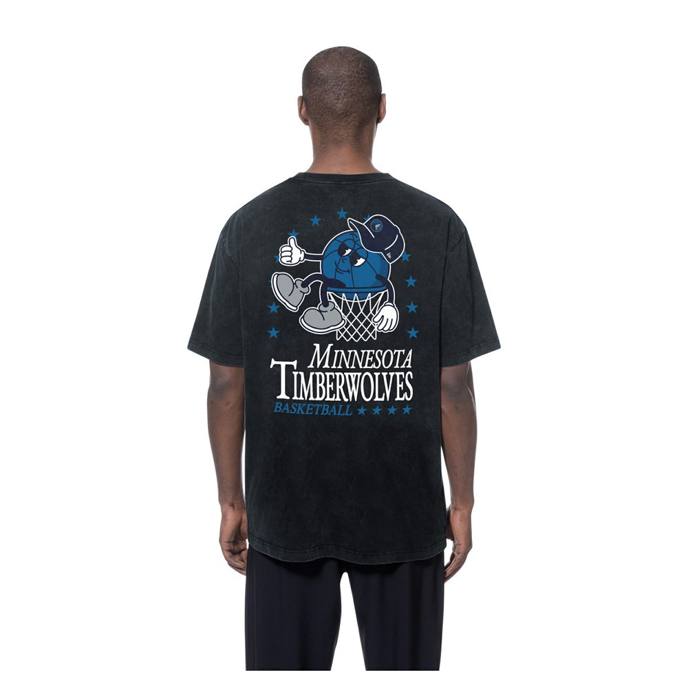 New Era Minnesota Timberwolves Old School Sport Enzyme Wash Oversized T-Shirt