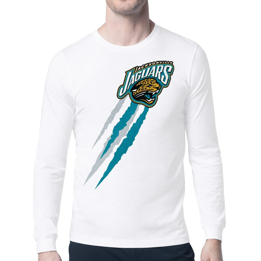 Starter Retro Team Logo Color Scratch Long Sleeve T-Shirt - Jacksonville Jaguars T-shirts