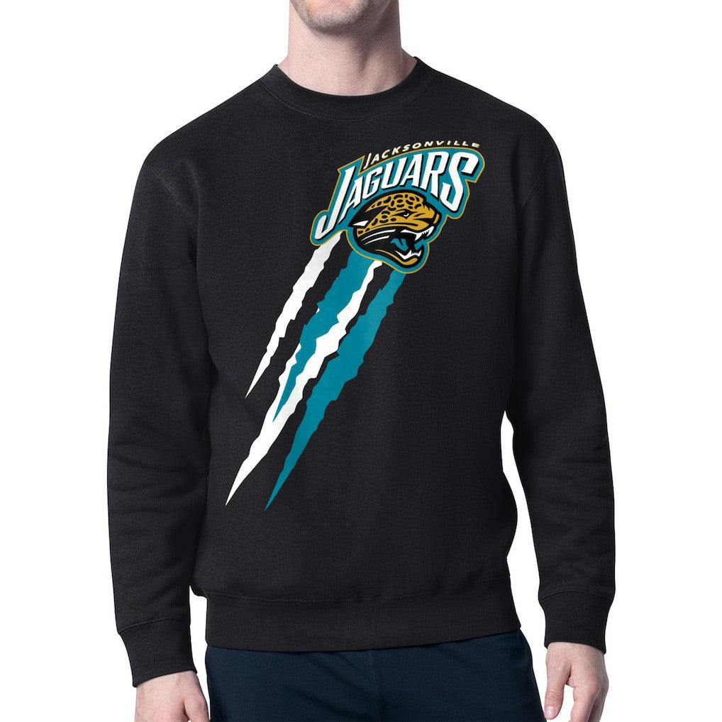 Starter Retro Team Logo Color Scratch Pullover Sweatshirt - Jacksonville Jaguars Pullover