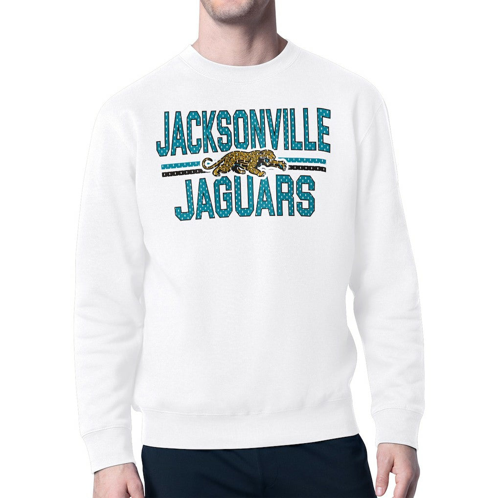 Starter Mesh Look Retro Team Logo Pullover Sweatshirt - Jacksonville Jaguars Pullover