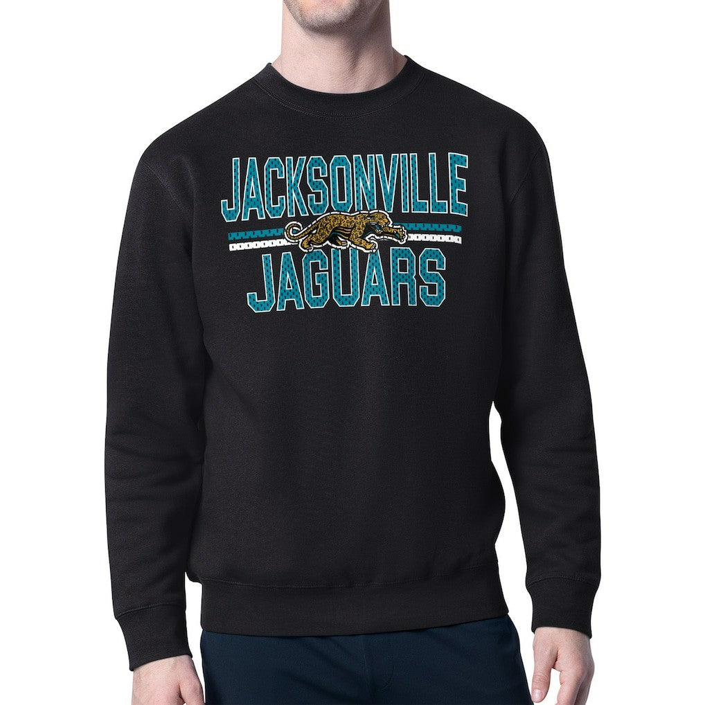 Starter Mesh Look Retro Team Logo Pullover Sweatshirt - Jacksonville Jaguars Pullover