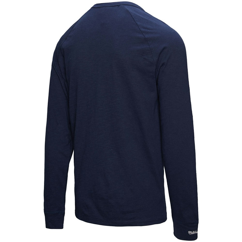 Navy Milwaukee Brewers Mitchell & Ness Arched Logo Slub Long Sleeve T-Shirt