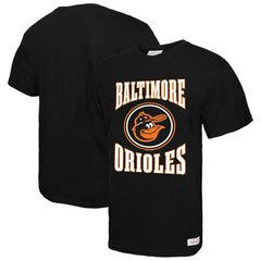 Black Baltimore Orioles Mitchell & Ness Arched Logo Slub T-Shirt