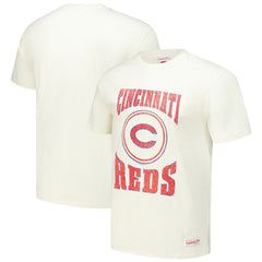 Cream Cincinnati Reds Mitchell & Ness Arched Logo Slub T-Shirt