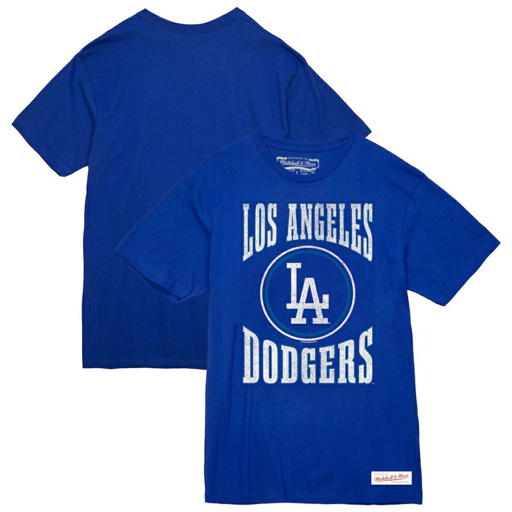 Royal Los Angeles Dodgers Mitchell & Ness Arched Logo Slub T-Shirt