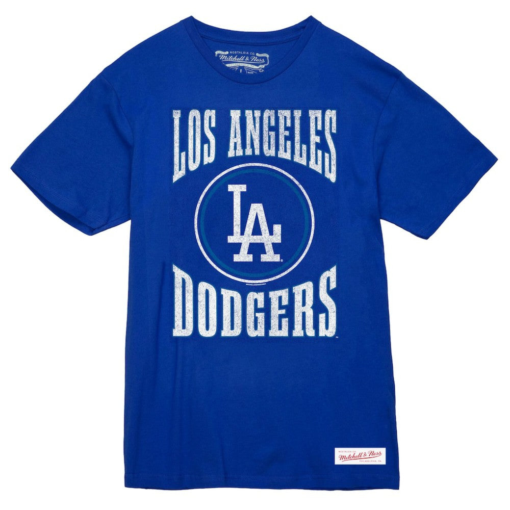 Royal Los Angeles Dodgers Mitchell & Ness Arched Logo Slub T-Shirt