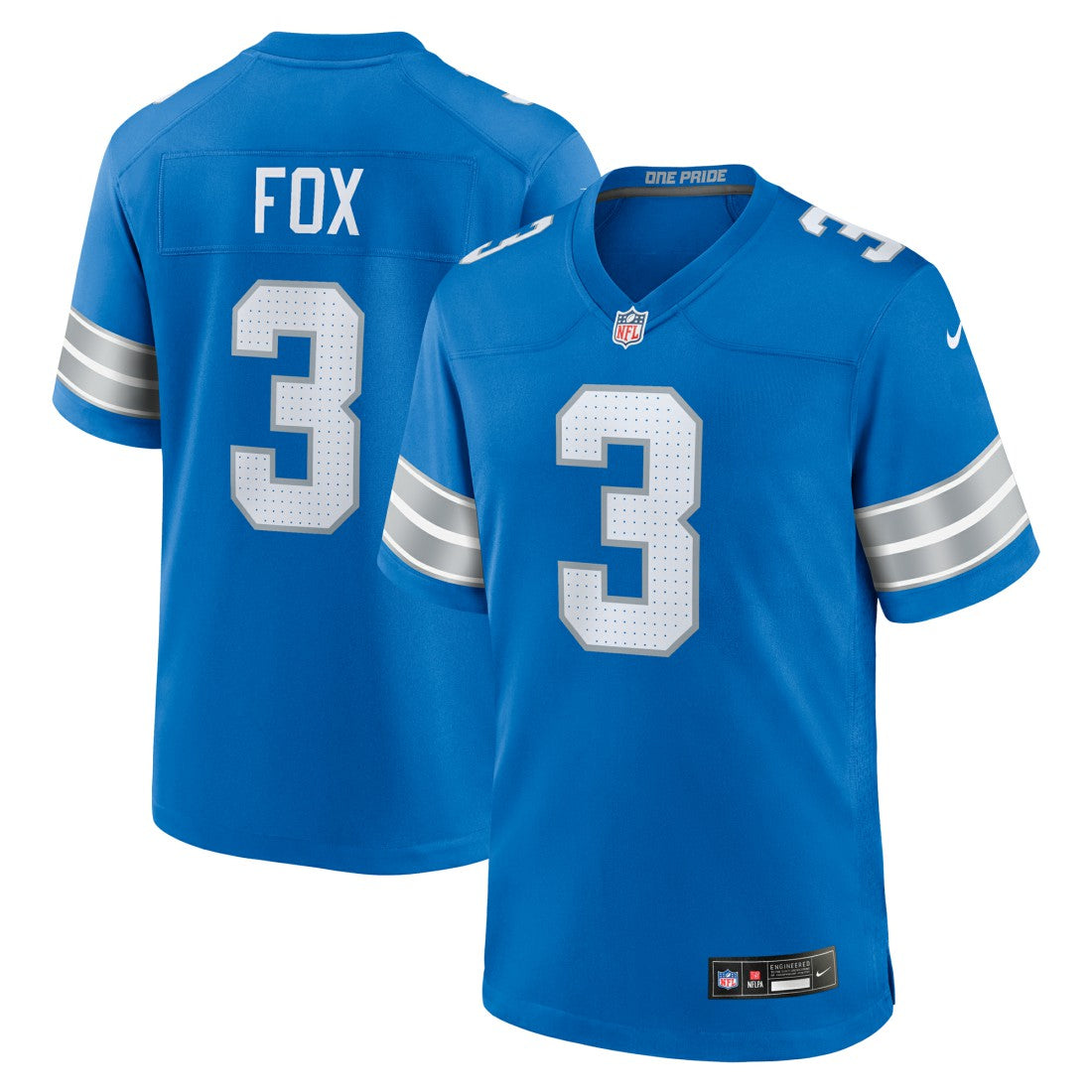 Jack Fox  Team Game Jersey - Detroit Lions Jerseys