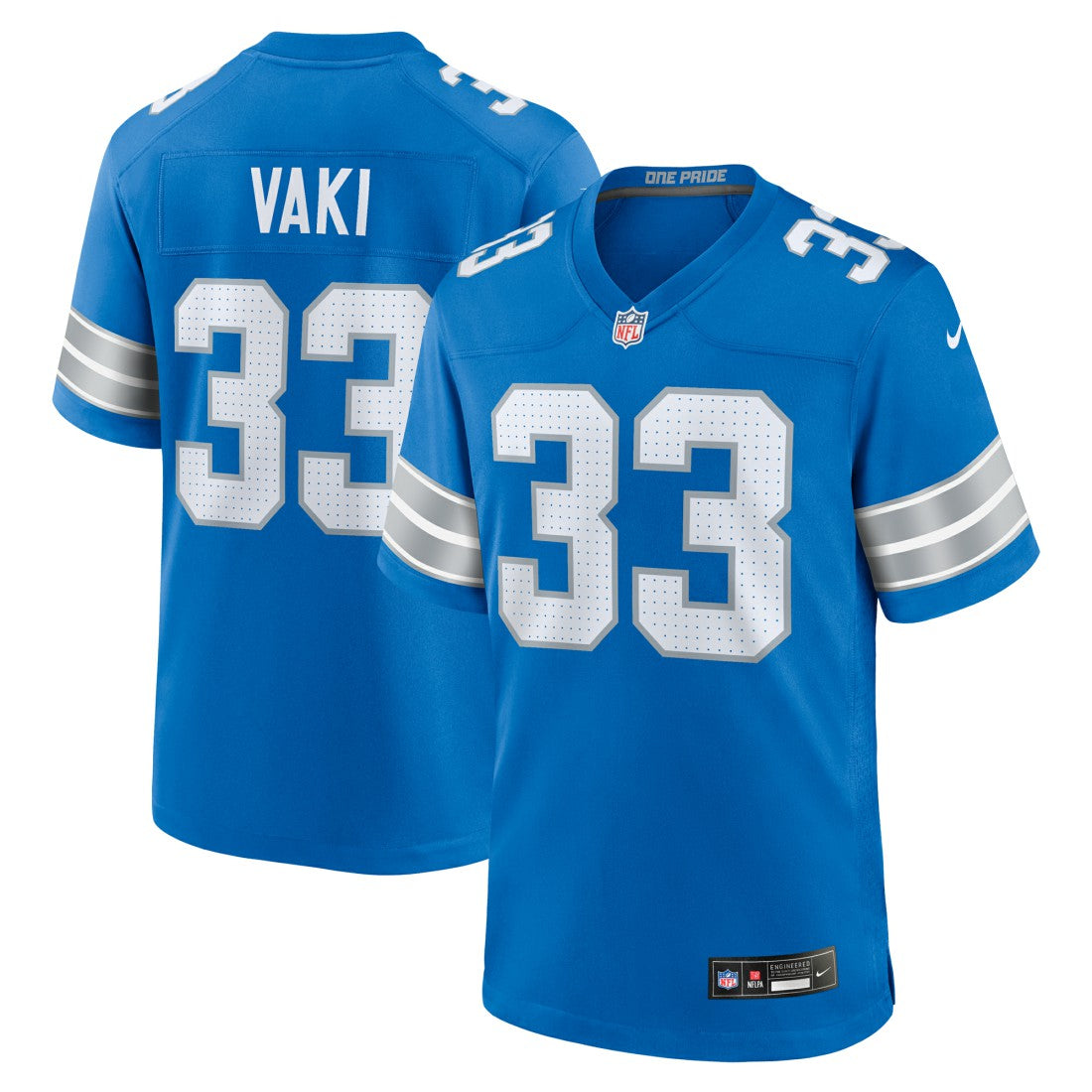Sione Vaki  Team Game Jersey - Detroit Lions Jerseys