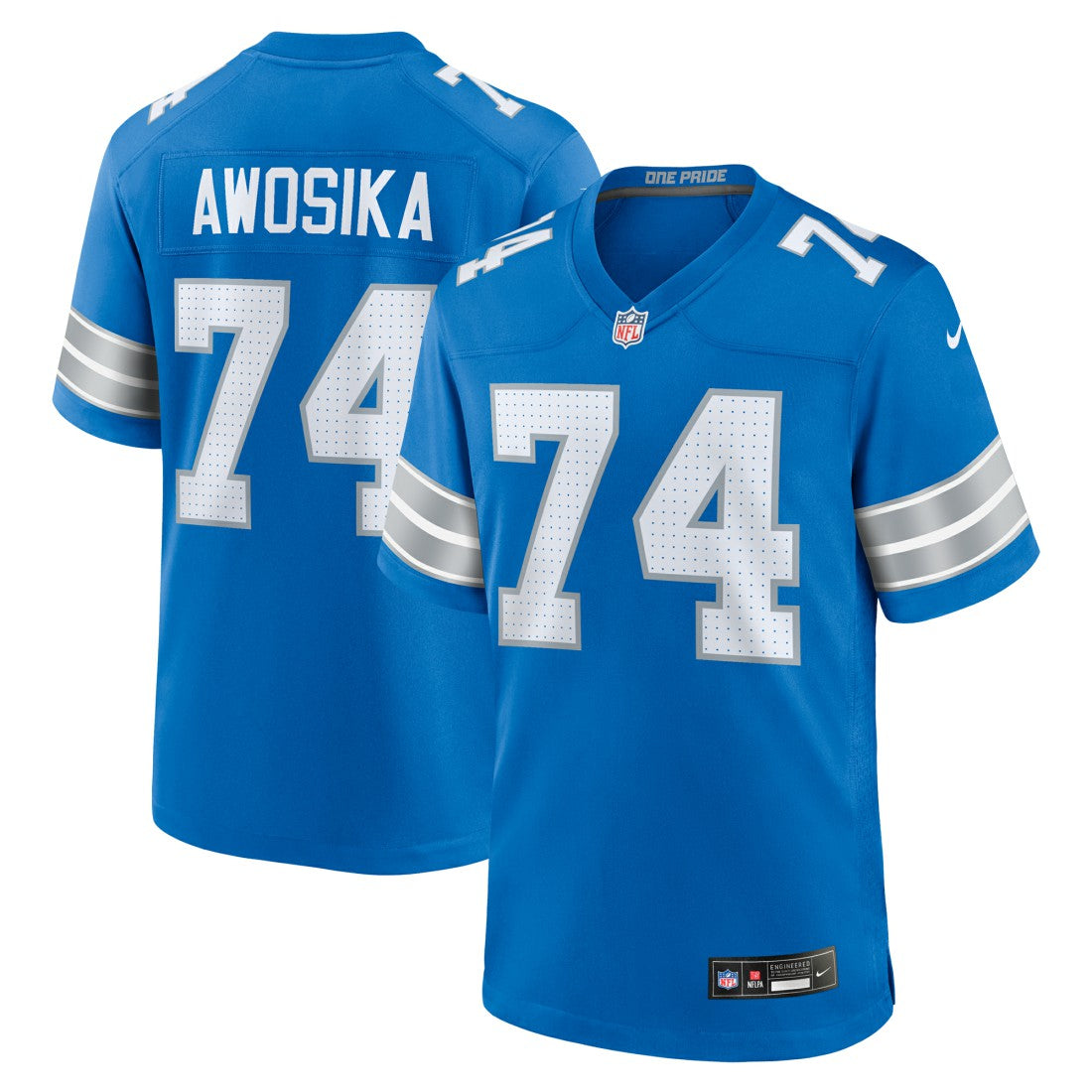 Kayode Awosika  Team Game Jersey - Detroit Lions Jerseys