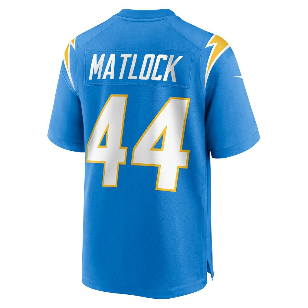 Scott Matlock  Team Game Jersey - Los Angeles Chargers Jerseys