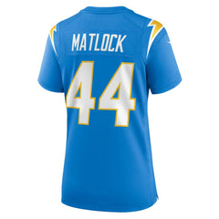 Scott Matlock  Women's Game Jersey - Los Angeles Chargers Jerseys