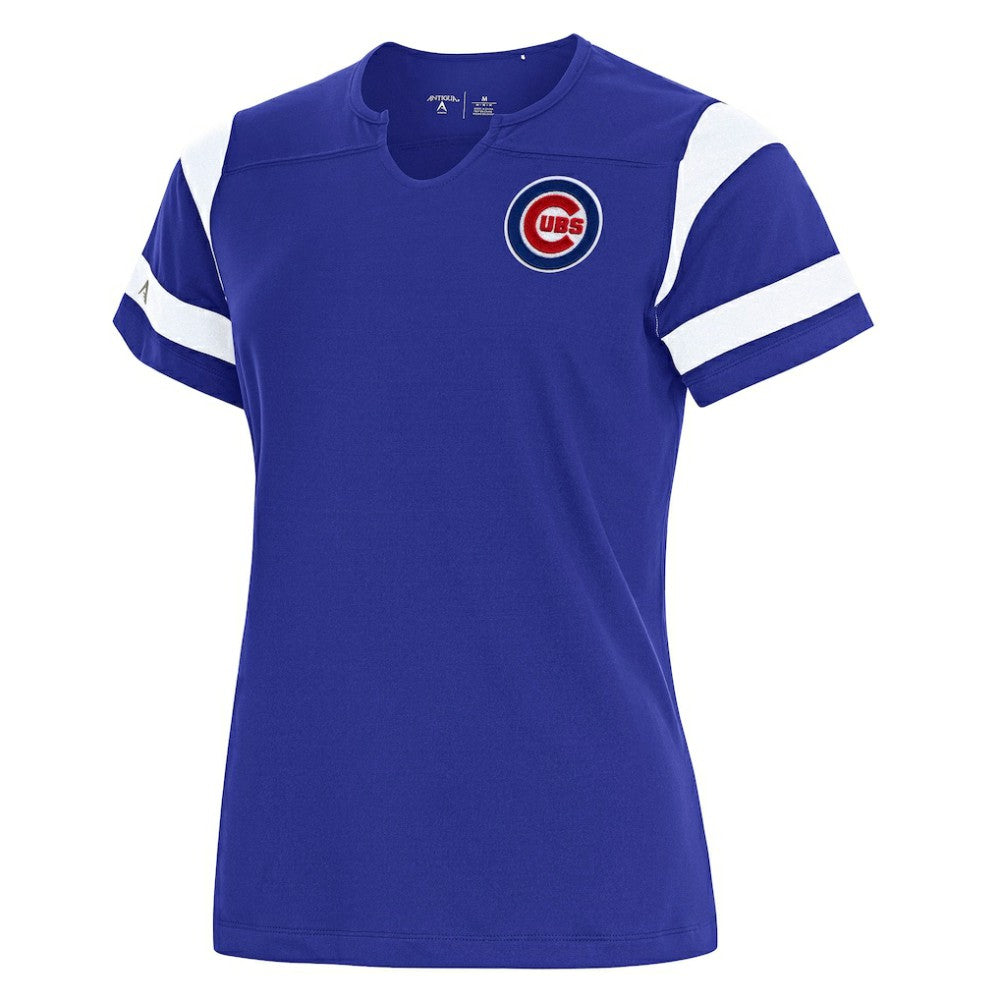 Royal Chicago Cubs Antigua Women's Encounter Notch Neck Top