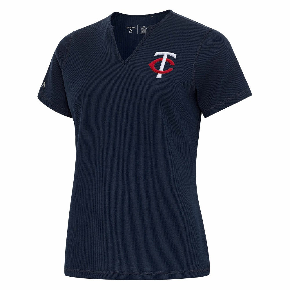 Navy Minnesota Twins Antigua Women's Notch Neck T-Shirt