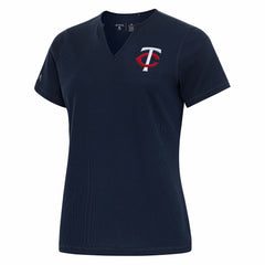 Navy Minnesota Twins Antigua Women's Notch Neck T-Shirt