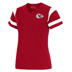 Antigua Women's Encounter Short Sleeve Notch Neck Top - Kansas City Chiefs Tops