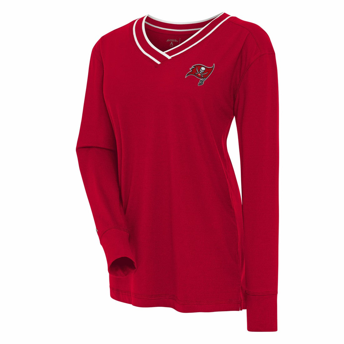 Antigua Women's Symbolic Long Sleeve V-Neck Top - Tampa Bay Buccaneers Tops