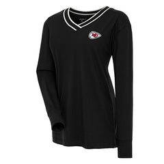 Antigua Women's Symbolic Long Sleeve V-Neck Top - Kansas City Chiefs Tops