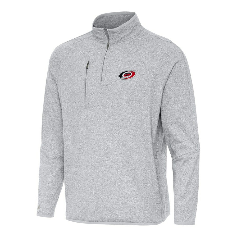 NHL Carolina Hurricanes Antigua Certain Quarter-Zip Tri-Blend Sweatshirt
