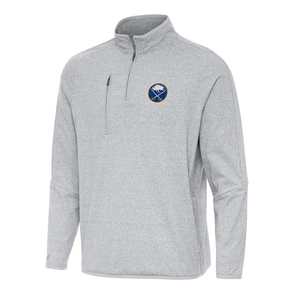NHL Buffalo Sabres Antigua Certain Quarter-Zip Tri-Blend Sweatshirt