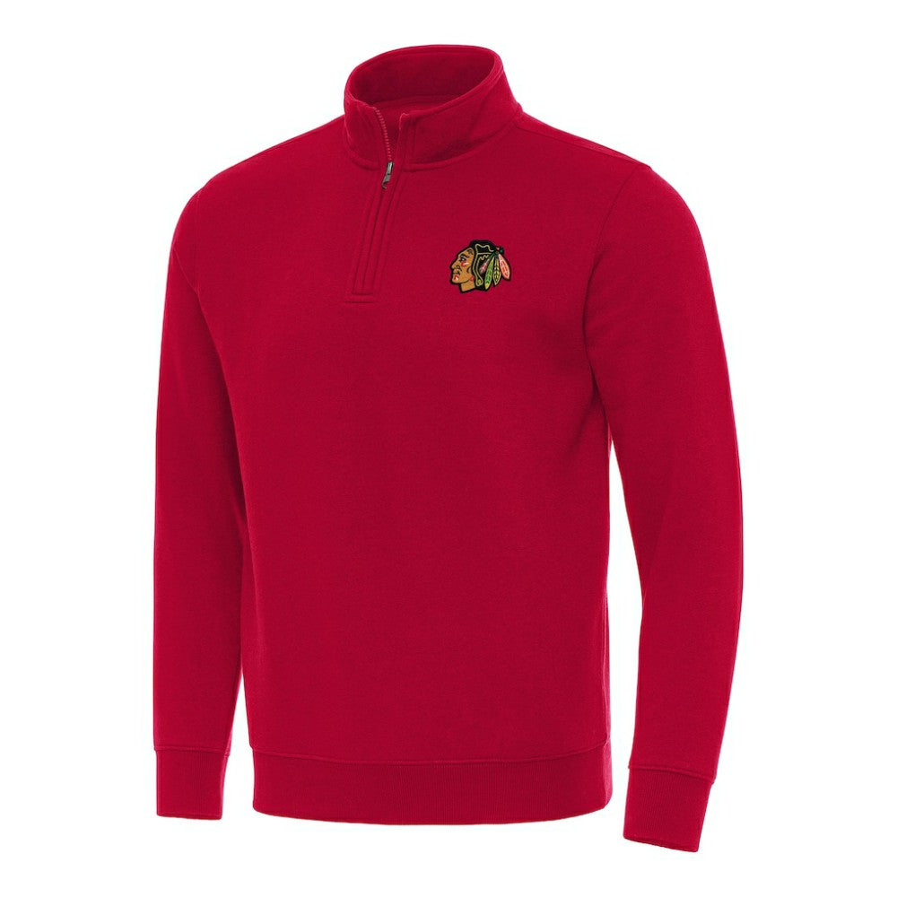NHL Chicago Blackhawks Antigua Victory Quarter-Zip Mock Sweatshirt
