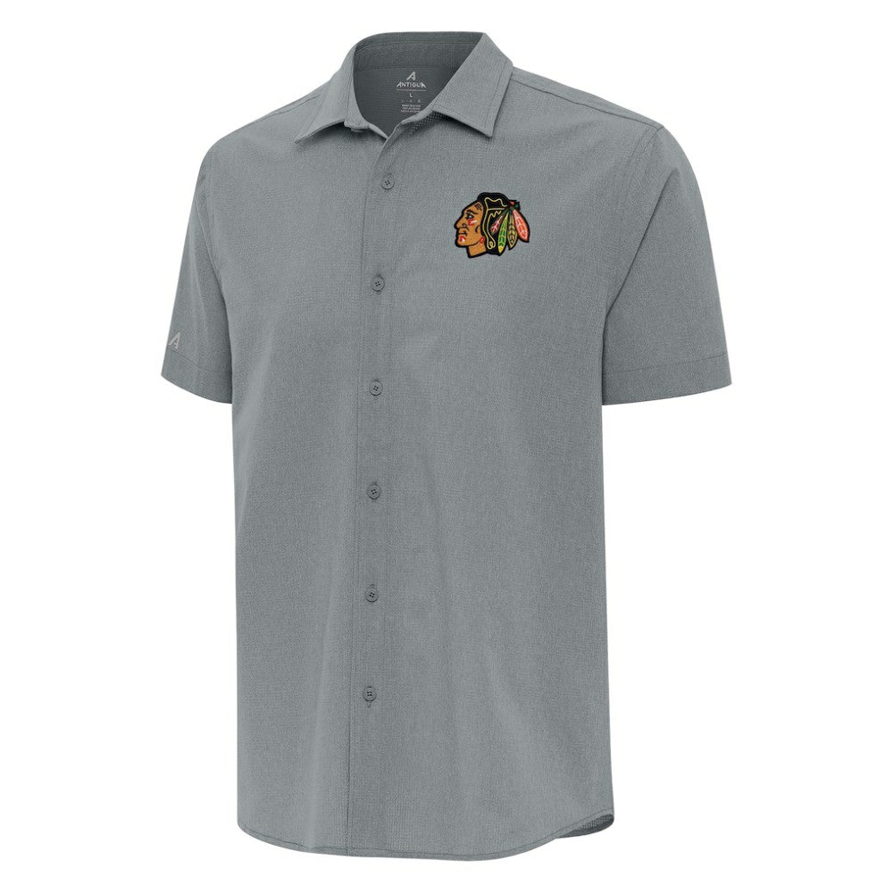 NHL Chicago Blackhawks Antigua Activate Woven Short Sleeve Button-Up Shirt