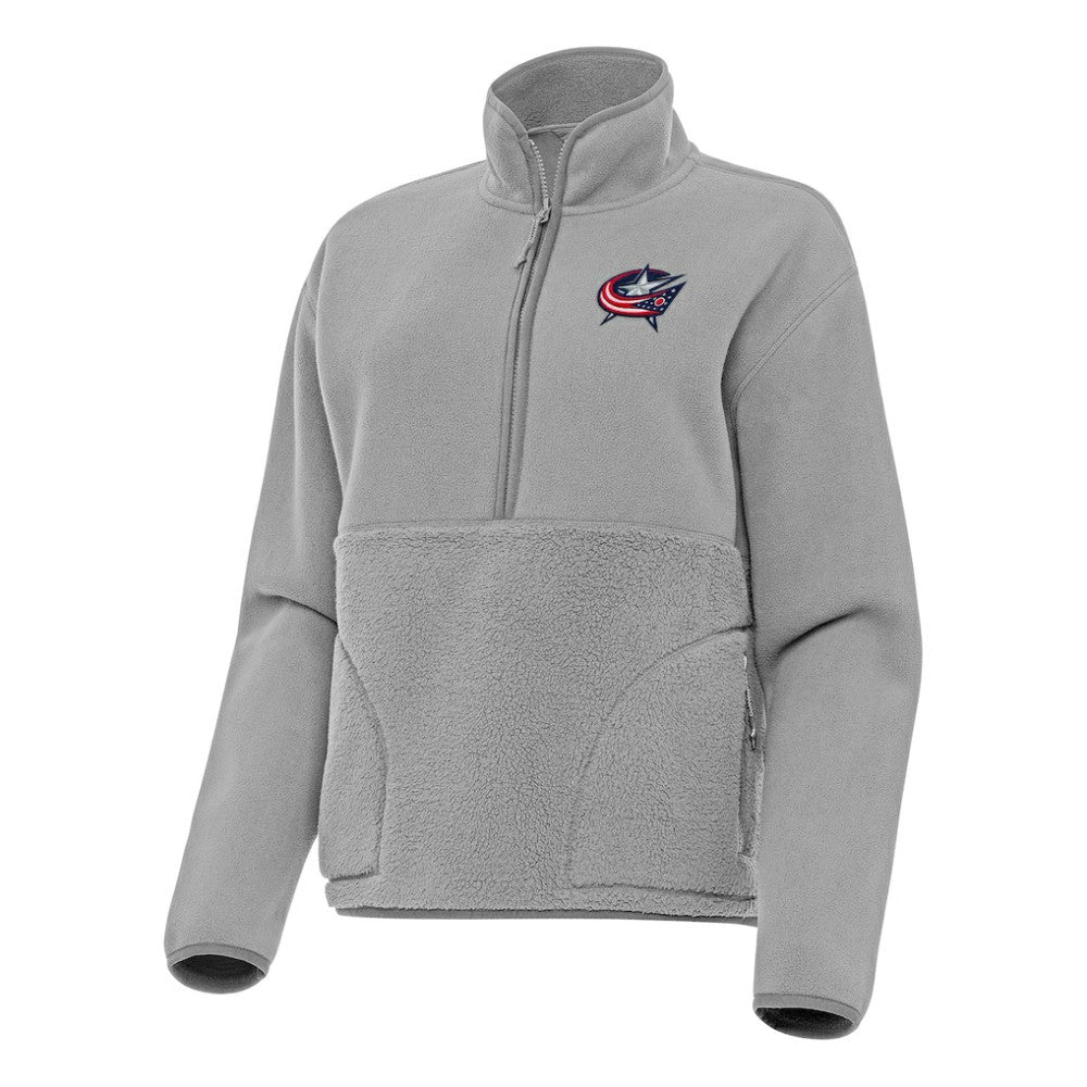 NHL Columbus Blue Jackets Antigua Women's Figure Half-Zip Pullover Sweatshirt
