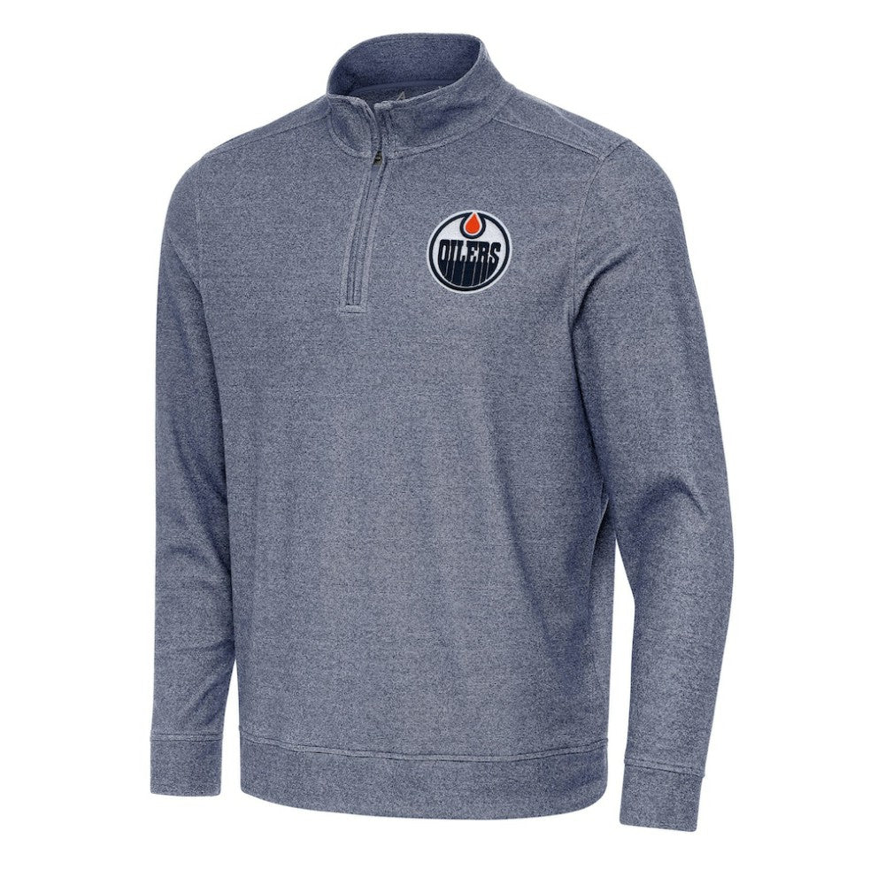 NHL Edmonton Oilers Antigua Subtle Quarter-Zip Sweatshirt