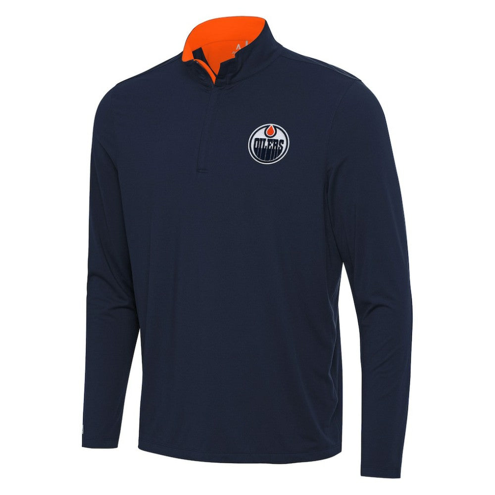 NHL Edmonton Oilers Antigua Content Quarter-Zip Pullover Top