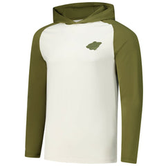 NHL Minnesota Wild Antigua Intrepid Sand Raglan Long Sleeve Hoodie T-Shirt