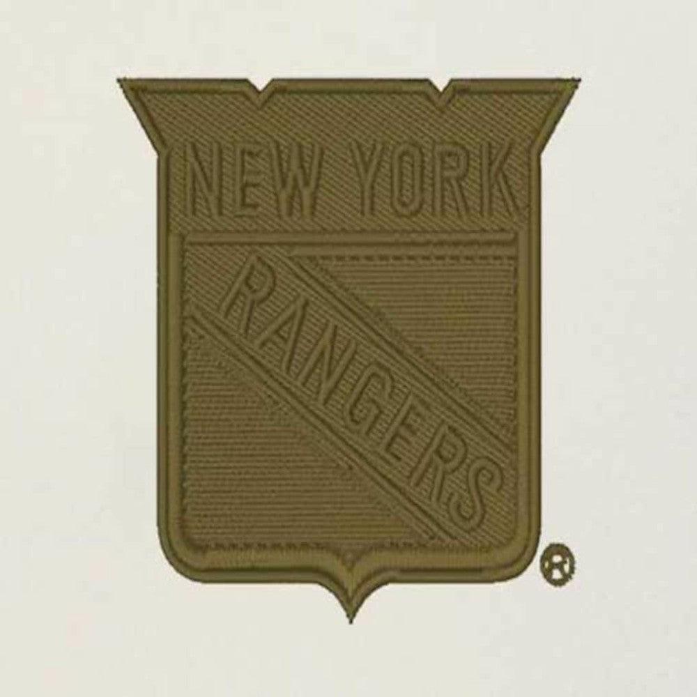 NHL New York Rangers Antigua Intrepid Sand Raglan Long Sleeve Hoodie T-Shirt