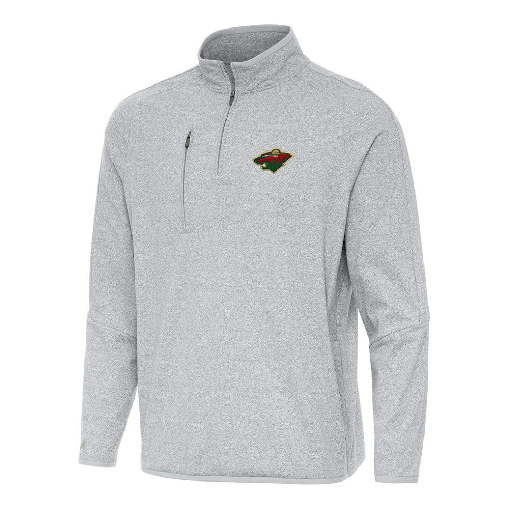 NHL Minnesota Wild Antigua Certain Quarter-Zip Tri-Blend Sweatshirt
