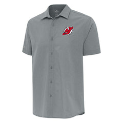 NHL New Jersey Devils Antigua Activate Woven Short Sleeve Button-Up Shirt