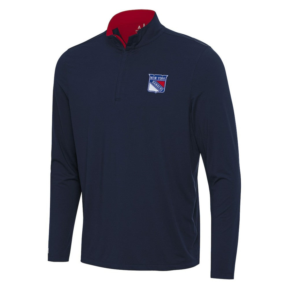 NHL New York Rangers Antigua Content Quarter-Zip Pullover Top