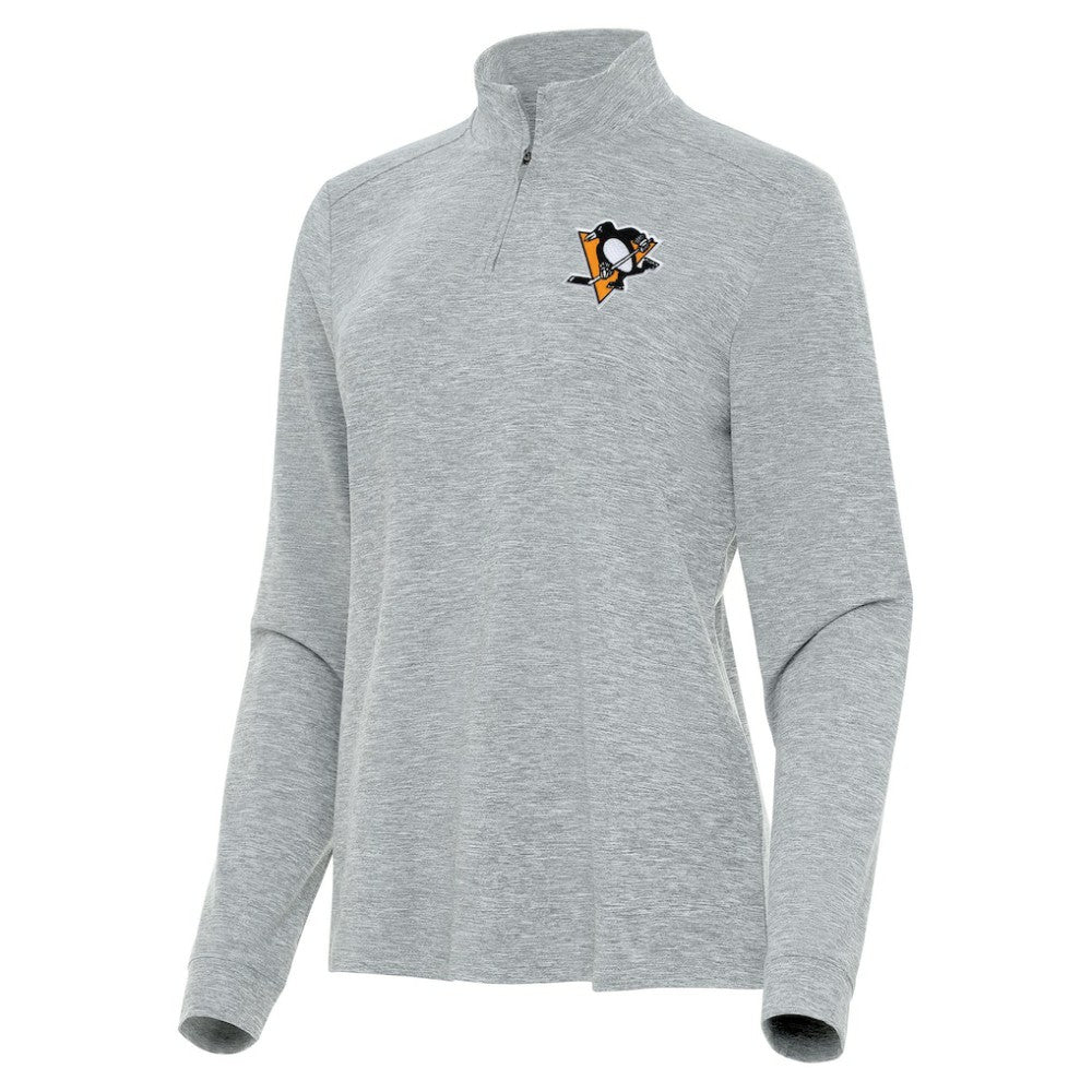 NHL Pittsburgh Penguins Antigua Women's Mentor Quarter-Zip Mock Long Sleeve Top