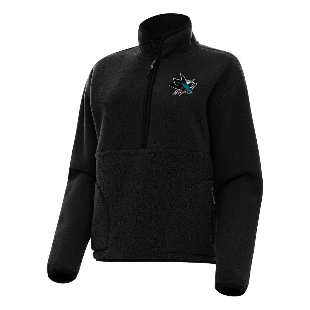 NHL San Jose Sharks Antigua Women's Figure Half-Zip Pullover Sweatshirt