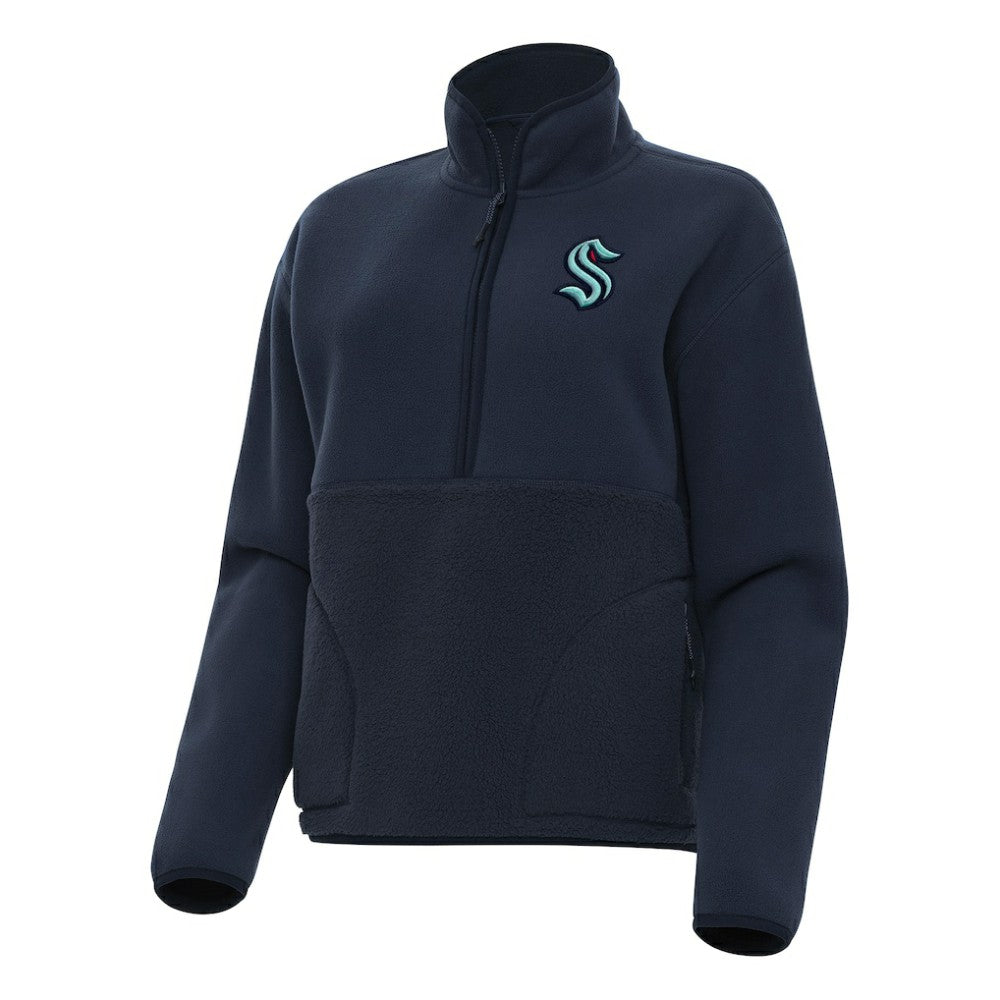 NHL Seattle Kraken Antigua Women's Figure Half-Zip Pullover Sweatshirt