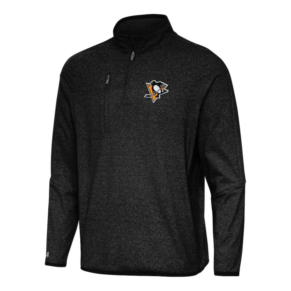 NHL Pittsburgh Penguins Antigua Certain Quarter-Zip Tri-Blend Sweatshirt
