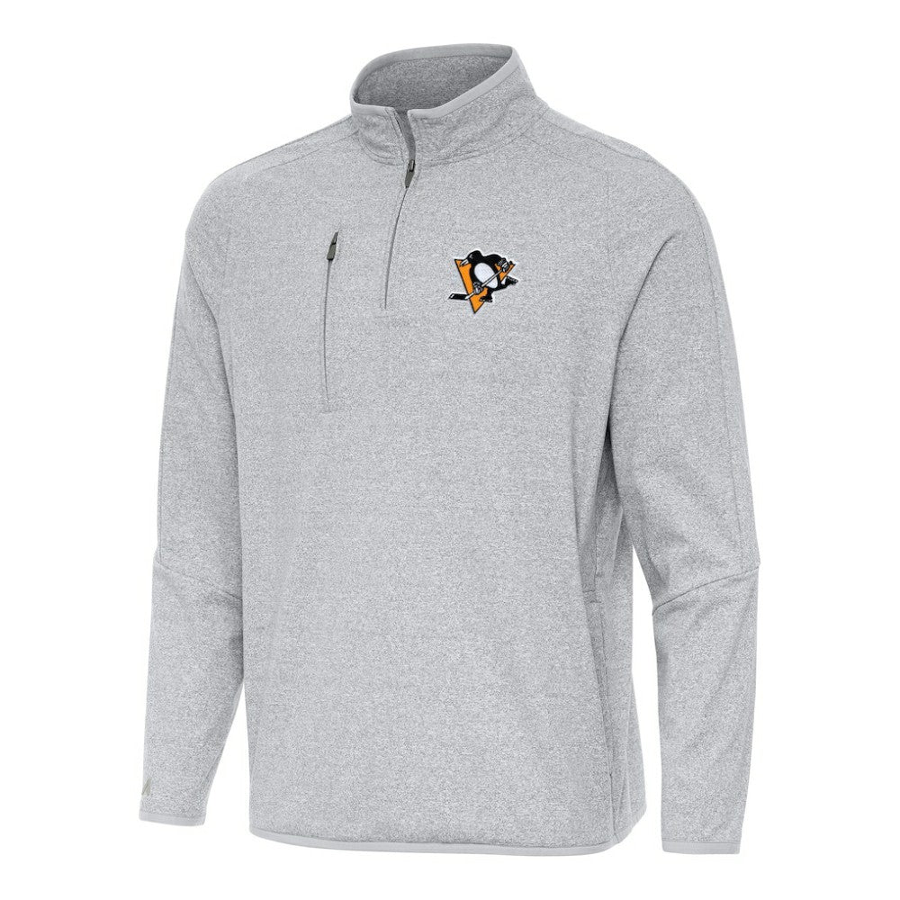 NHL Pittsburgh Penguins Antigua Certain Quarter-Zip Tri-Blend Sweatshirt