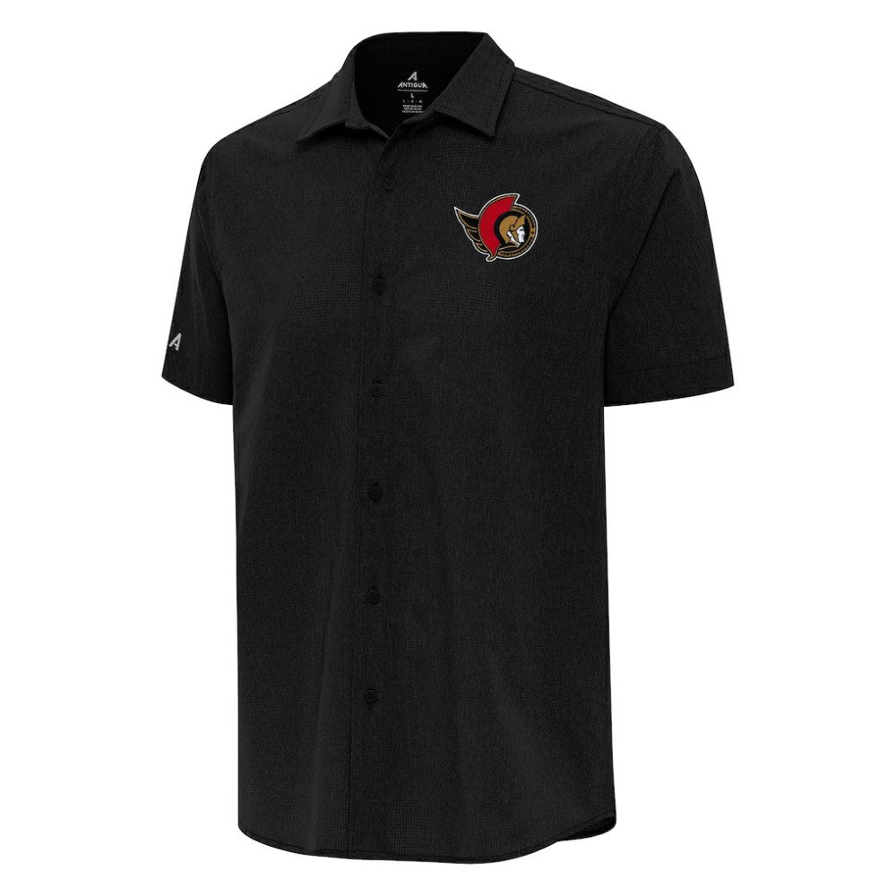 NHL Ottawa Senators Antigua Activate Woven Short Sleeve Button-Up Shirt