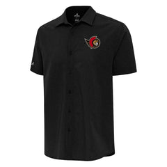 NHL Ottawa Senators Antigua Activate Woven Short Sleeve Button-Up Shirt