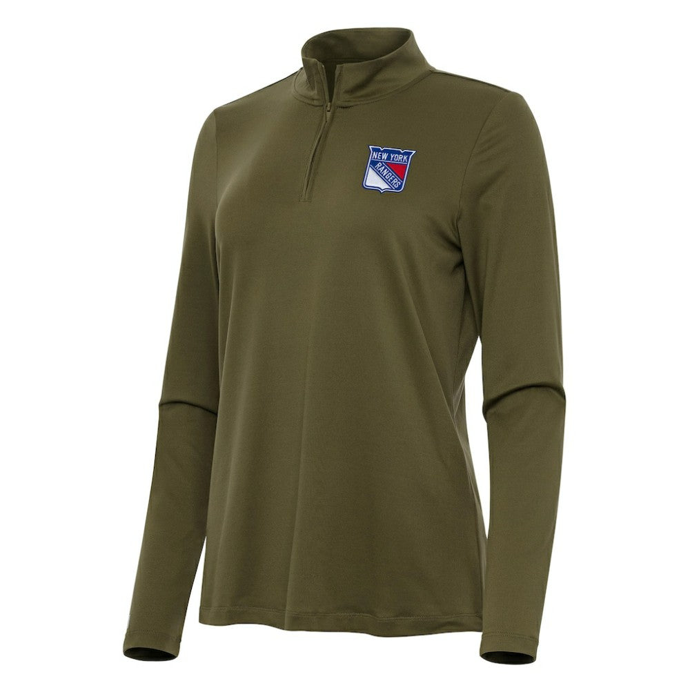 NHL New York Rangers Antigua Women's Reprocess Quarter-Zip Top