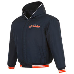 Black Houston Astros JH Design Youth Reversible Fleece Full-Snap Hoodie Jacket