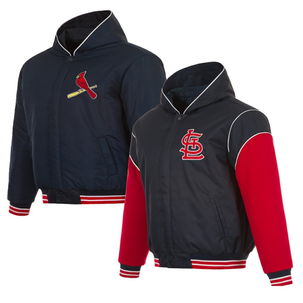 Black St. Louis Cardinals JH Design Youth Reversible Fleece Full-Snap Hoodie Jacket