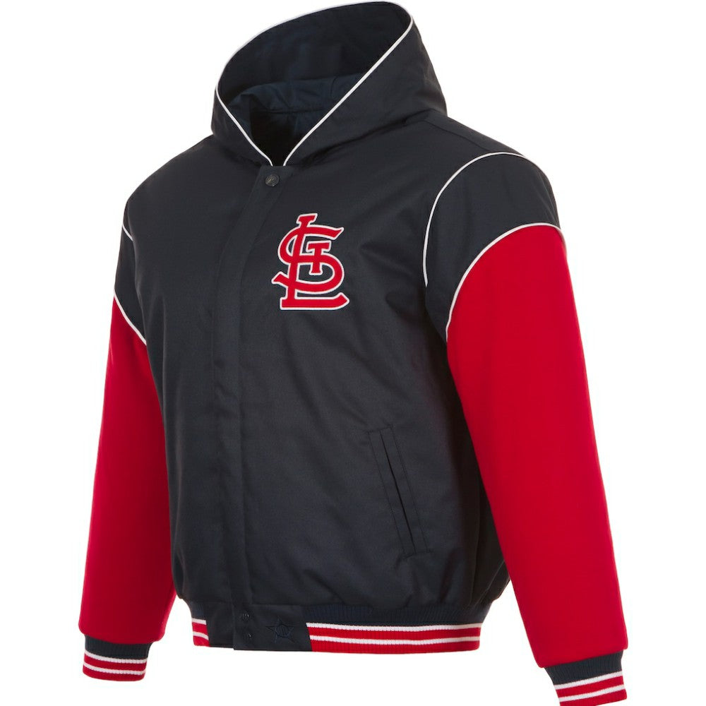 Black St. Louis Cardinals JH Design Youth Reversible Fleece Full-Snap Hoodie Jacket
