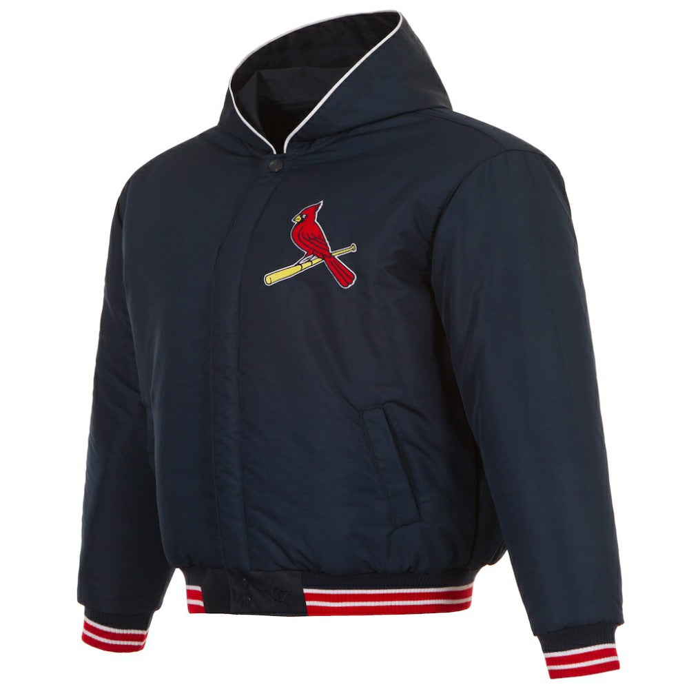 Black St. Louis Cardinals JH Design Youth Reversible Fleece Full-Snap Hoodie Jacket