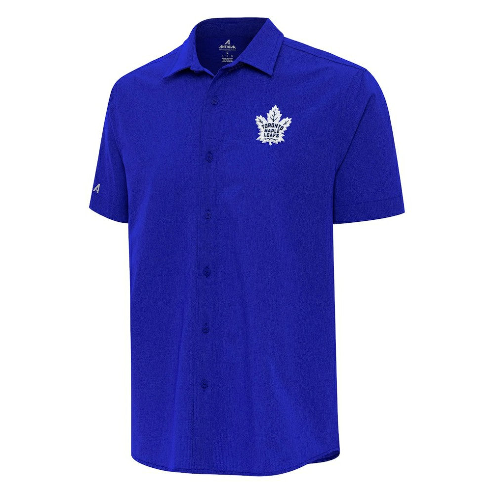 NHL Toronto Maple Leafs Antigua Activate Woven Short Sleeve Button-Up Shirt