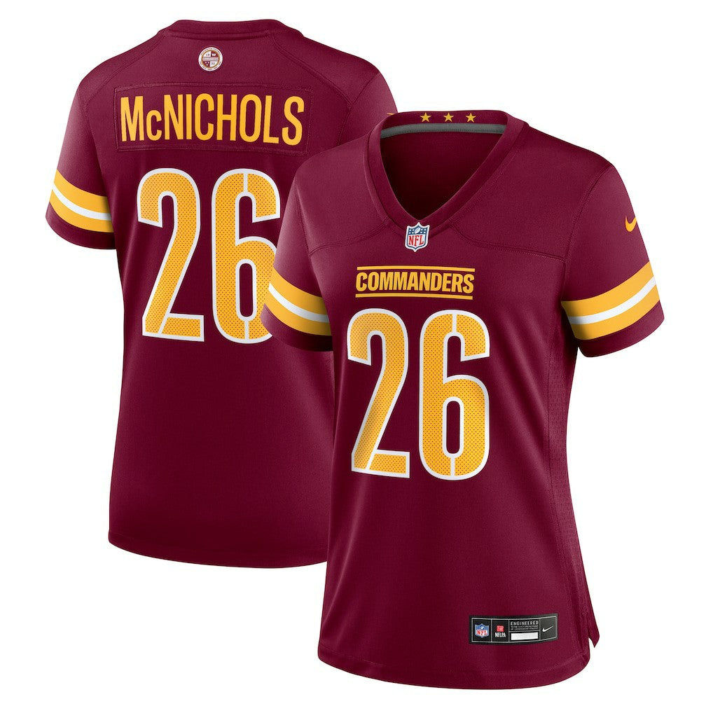 Jeremy McNichols  Women's Team Game Jersey - Washington Commanders Jerseys