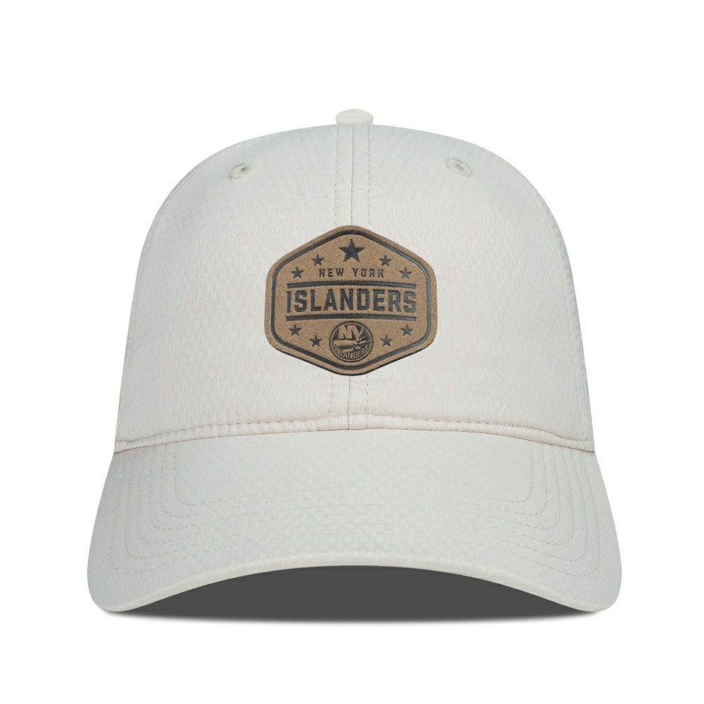 NHL New York Islanders Men's Levelwear Faux Leather Patch Unstructured Adjustable Hat